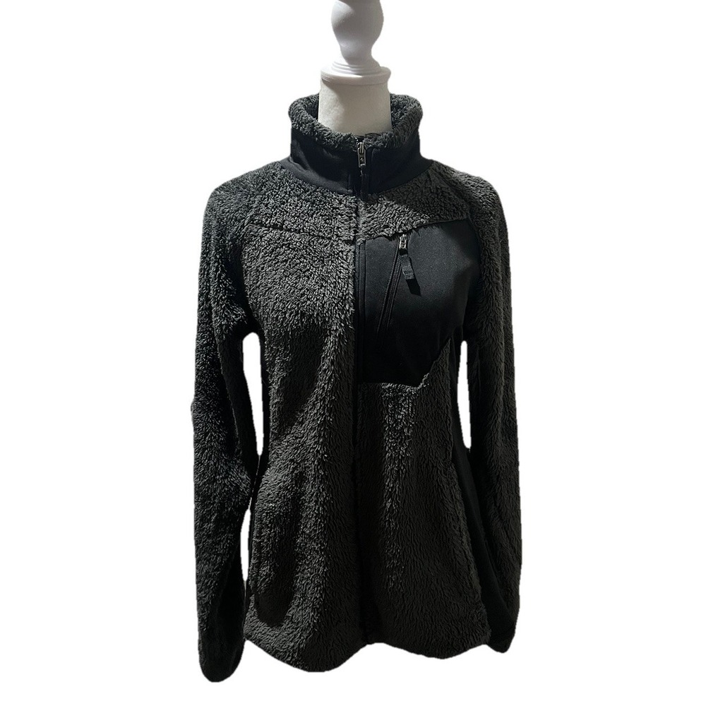 Columbia Gray Double Plush Sporty Sherpa Fleece Full Zip Jacket Women's Small